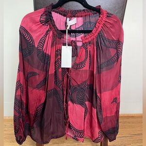 NWT Natalie Martin Elise Top in size XS. Ament Oxblood color.